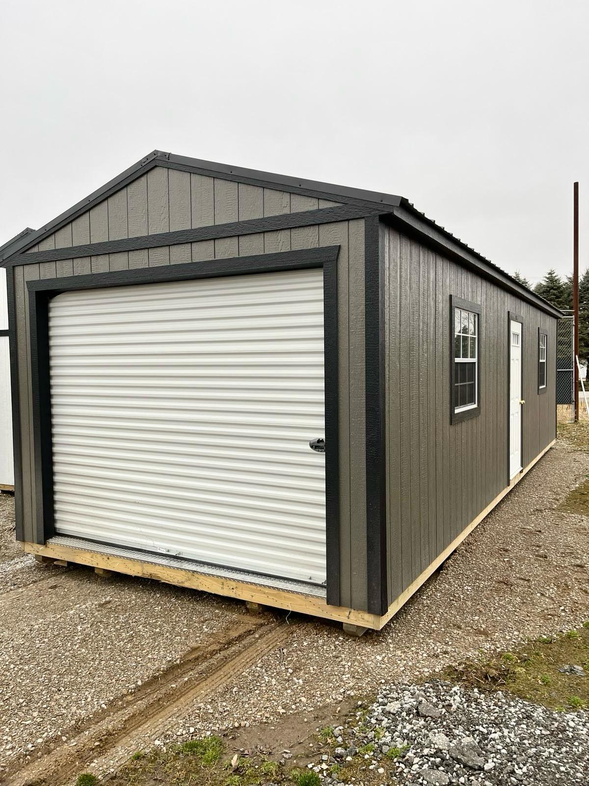 portable garage shed gray