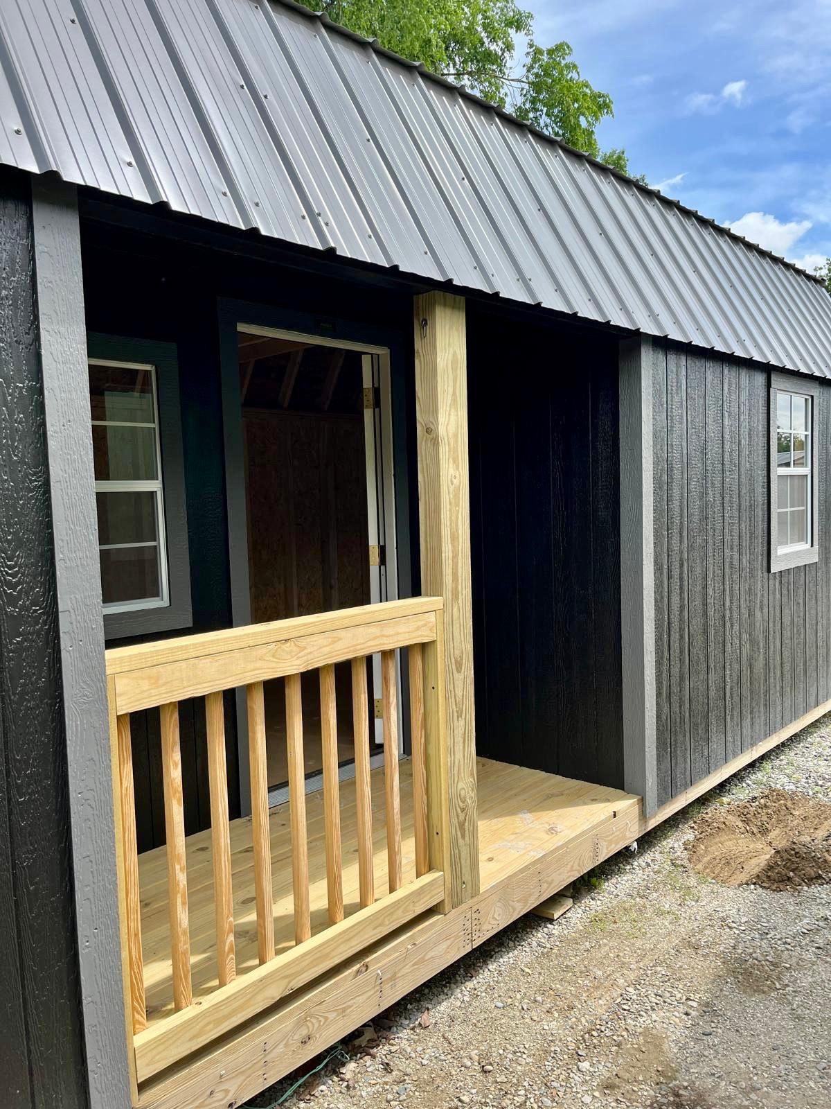 portable lofted barn bunkie cabin with porch site office 