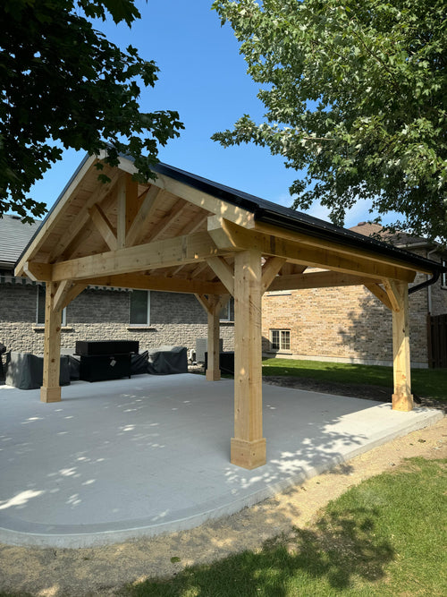 A-frame timber pavilion