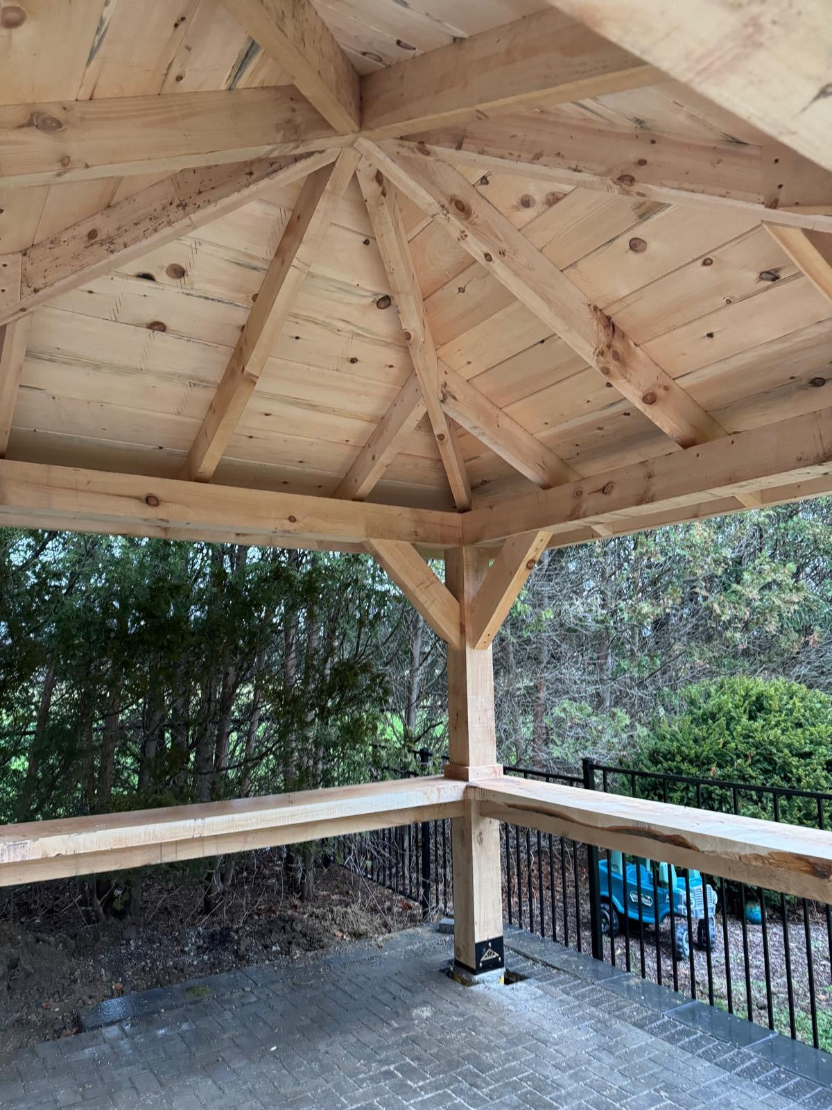 cottage timber pavilion with bar underside