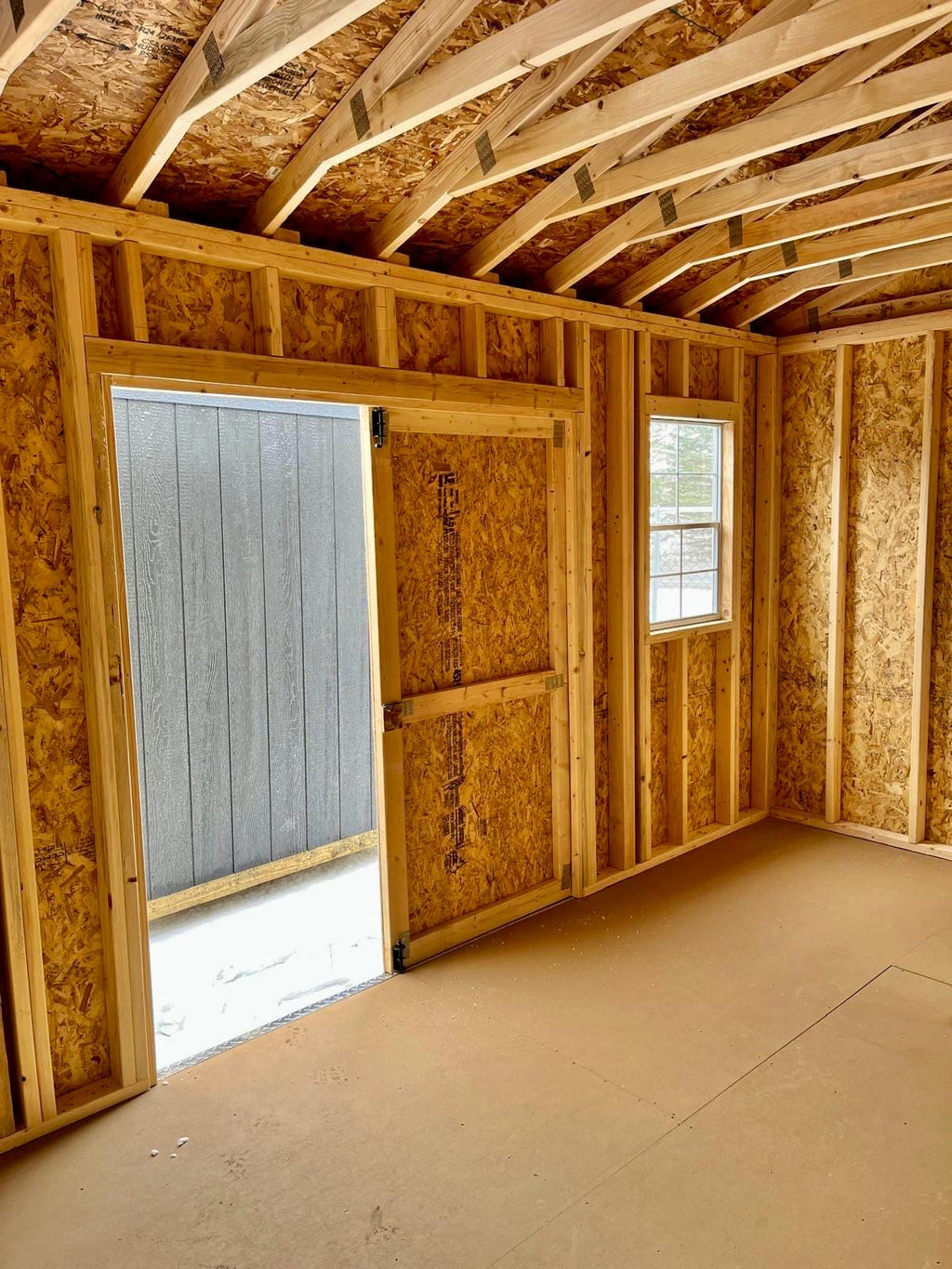 portable side utility storage shed interior