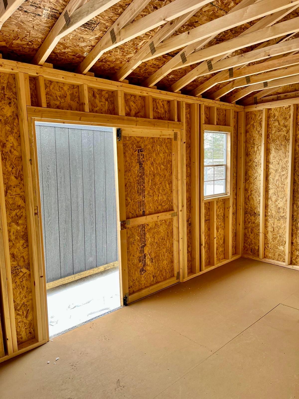 portable side utility storage shed interior