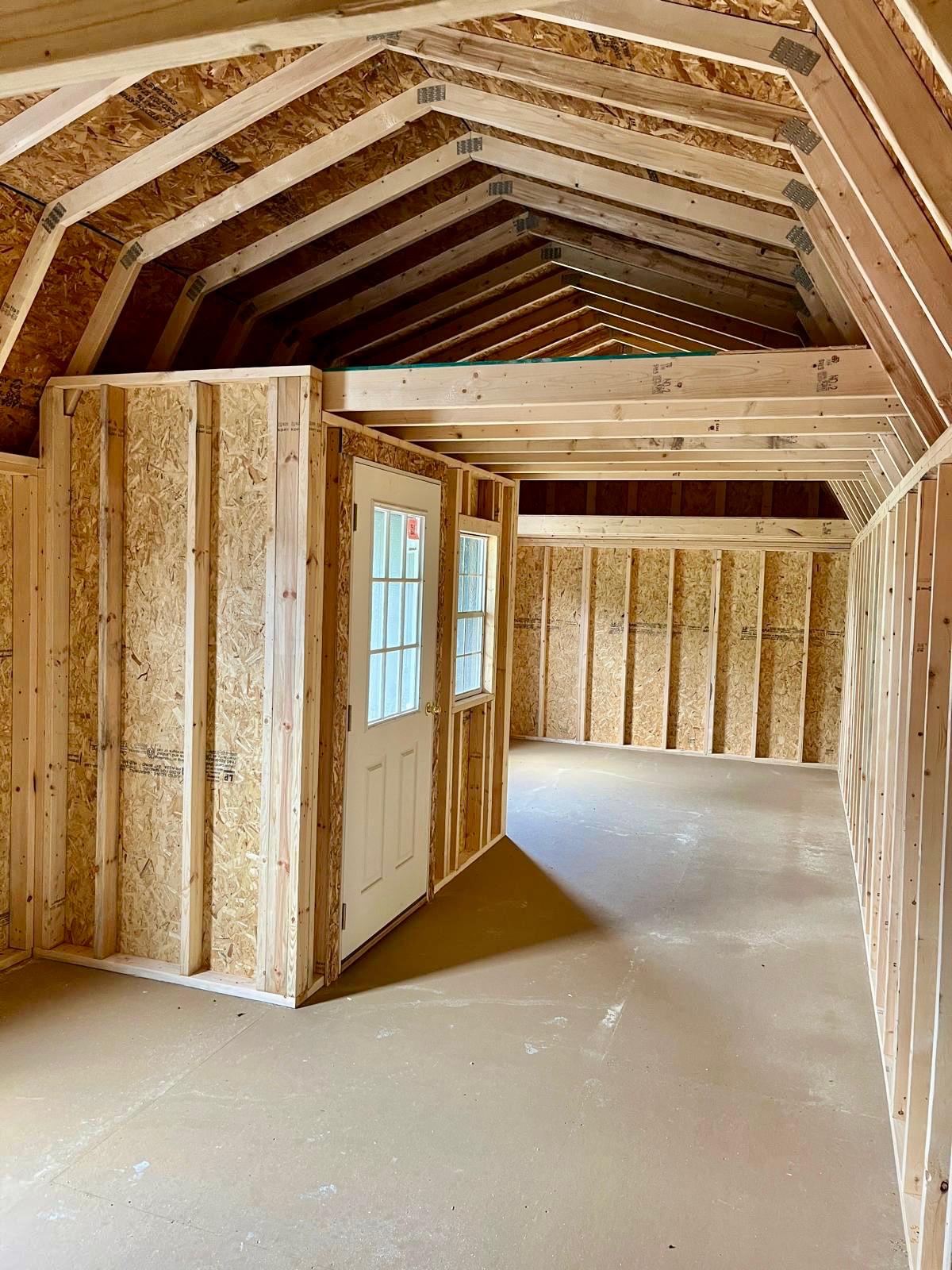 portable lofted barn bunkie cabin with porch inside layout