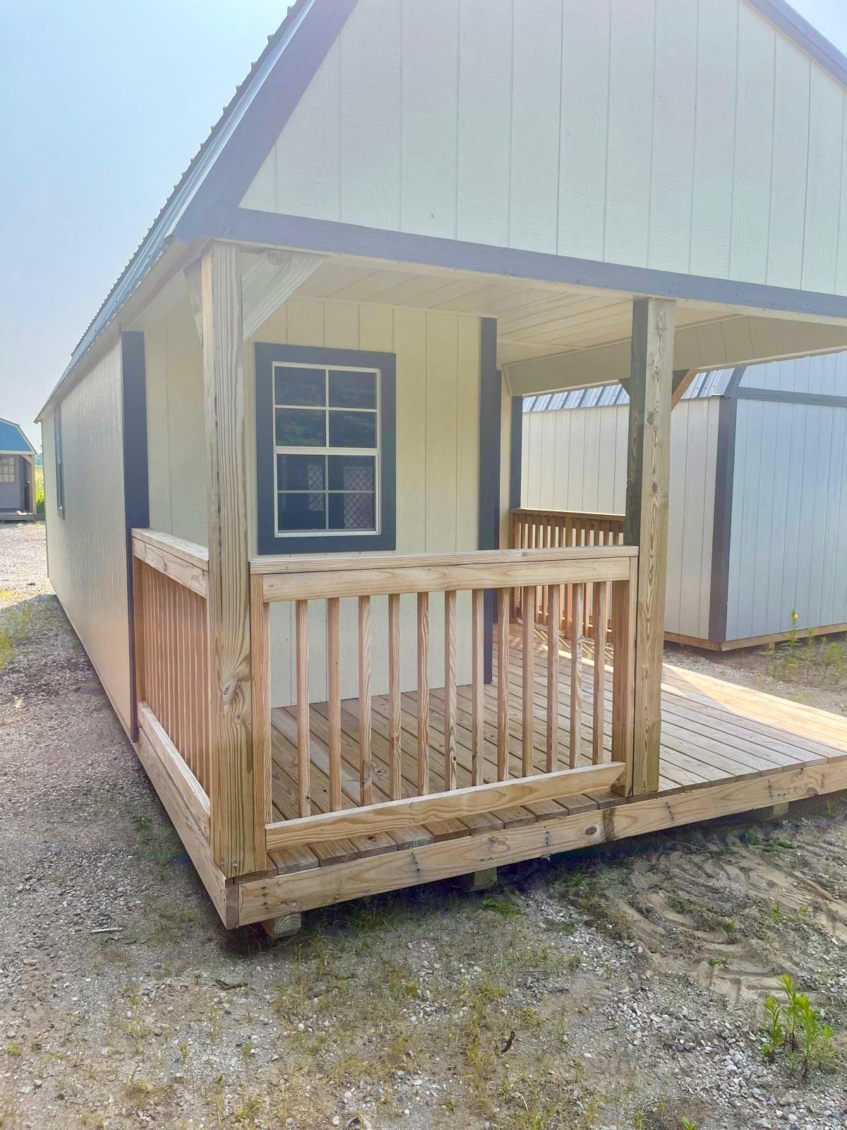 12x32 premier lofted barn cabin sandstone