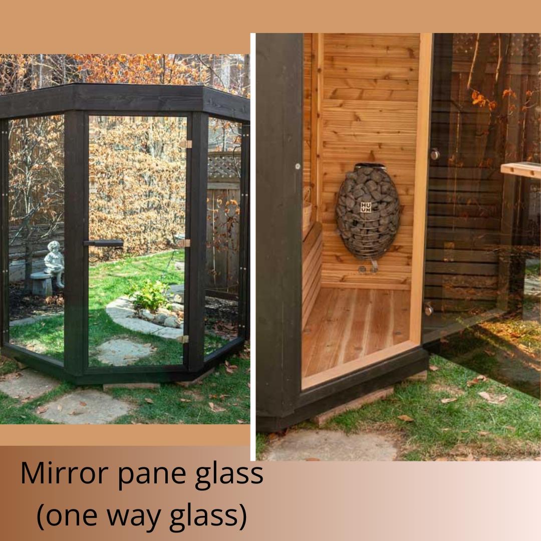 mirror sauna glass