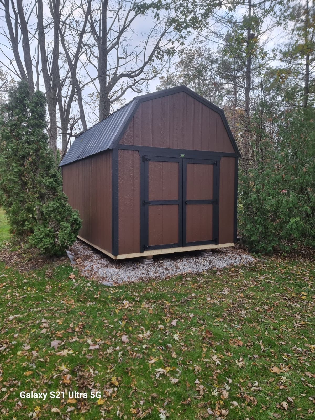 portable lofted barn shed for storage brown