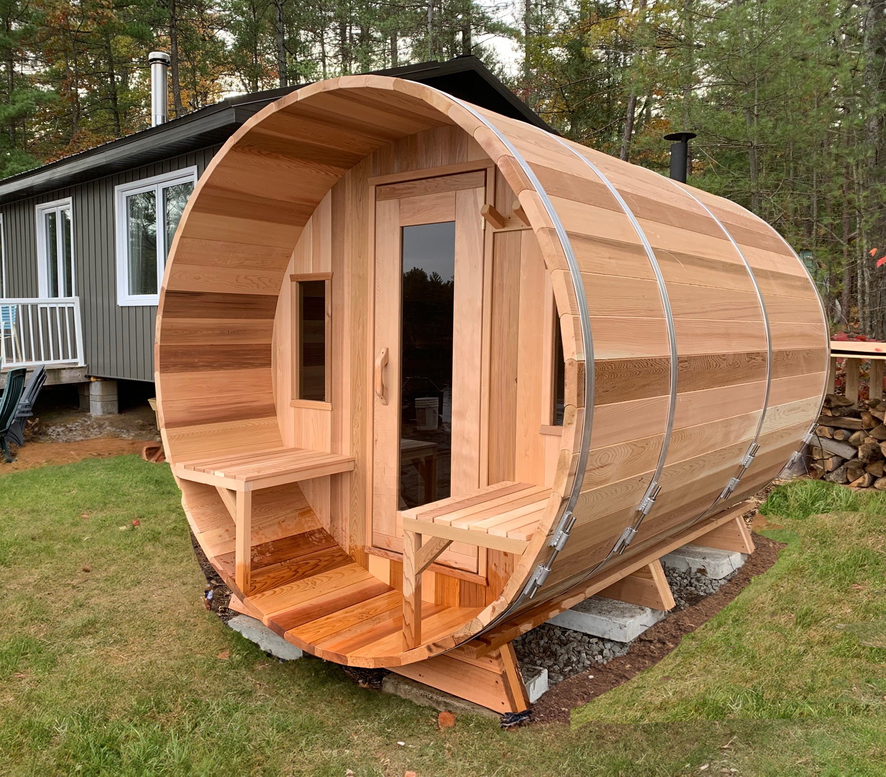 Red Cedar Barrel Sauna