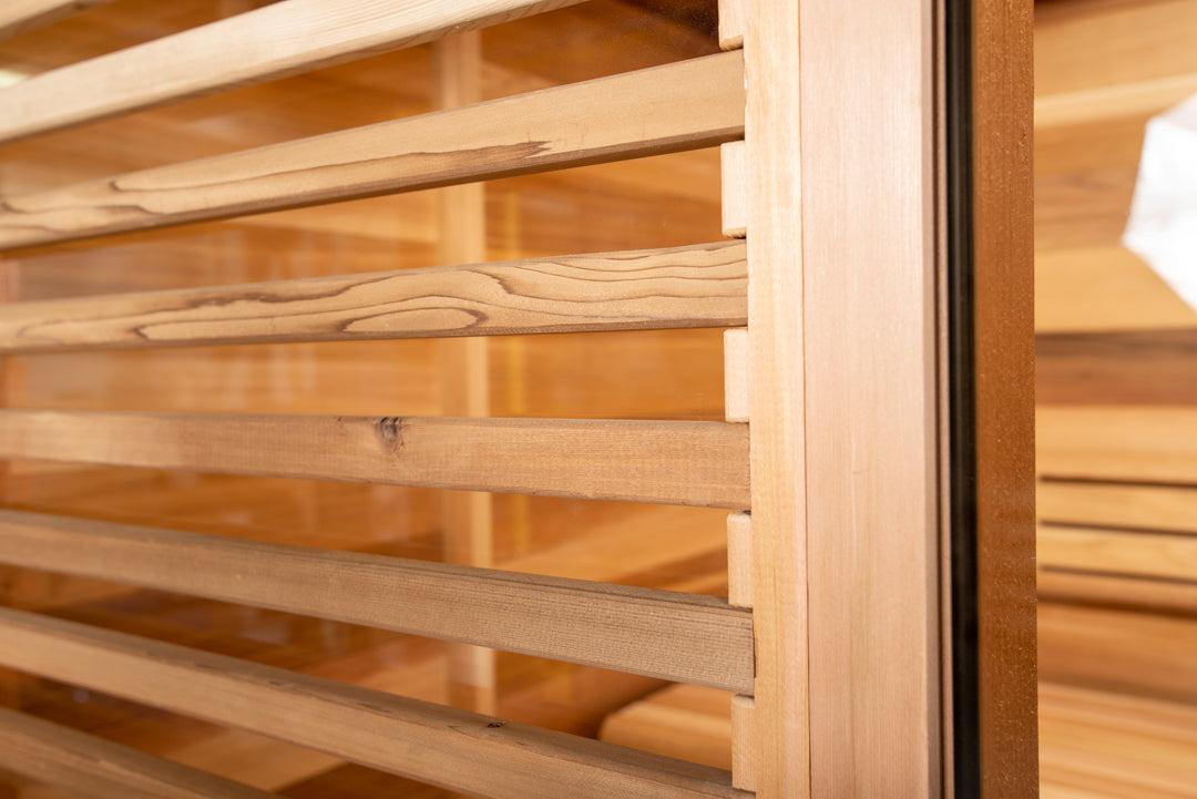 Pure cube sauna semi privacy glass