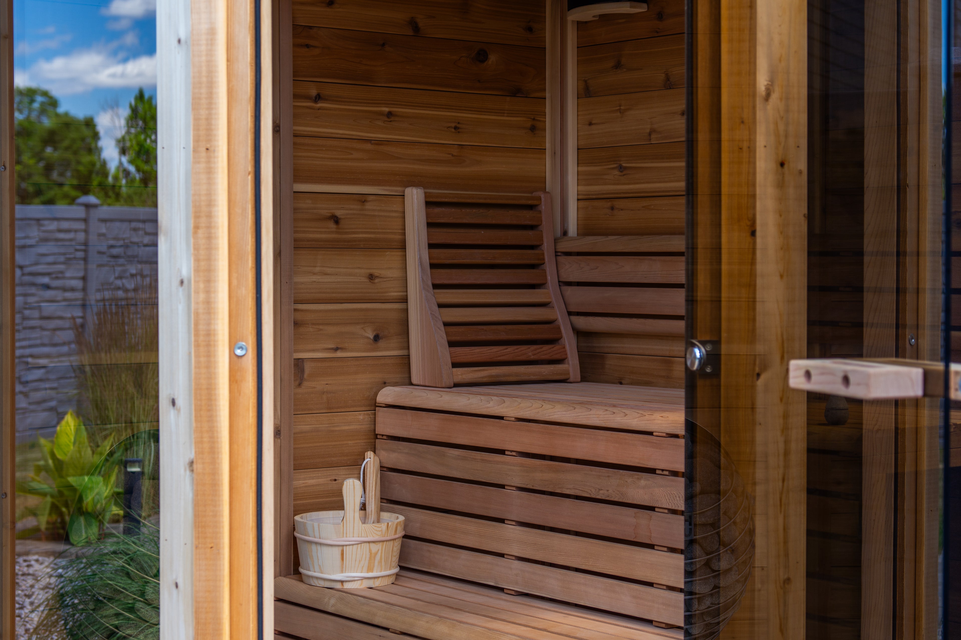 cedar sauna interior