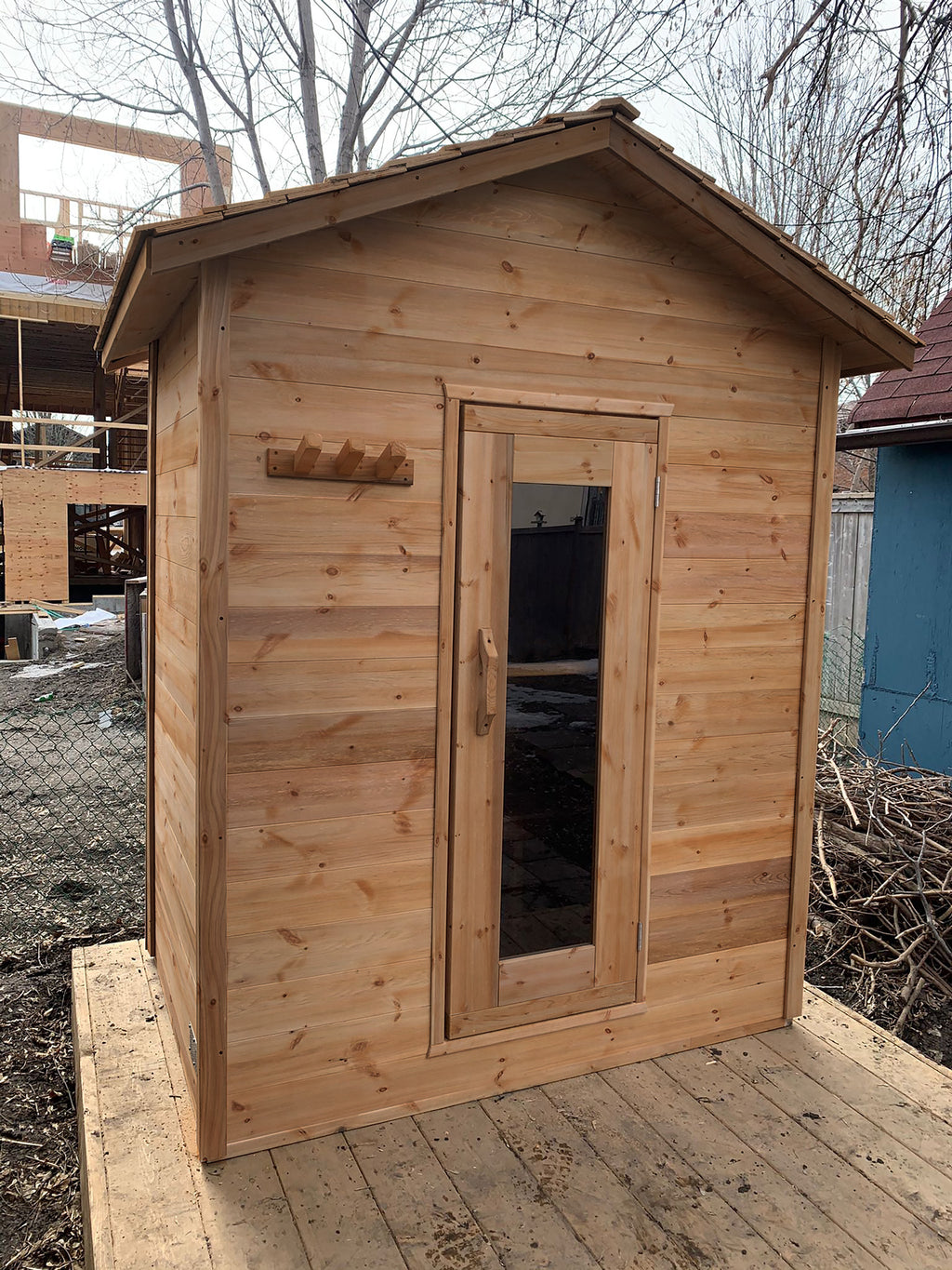Knotty red cedar cabin