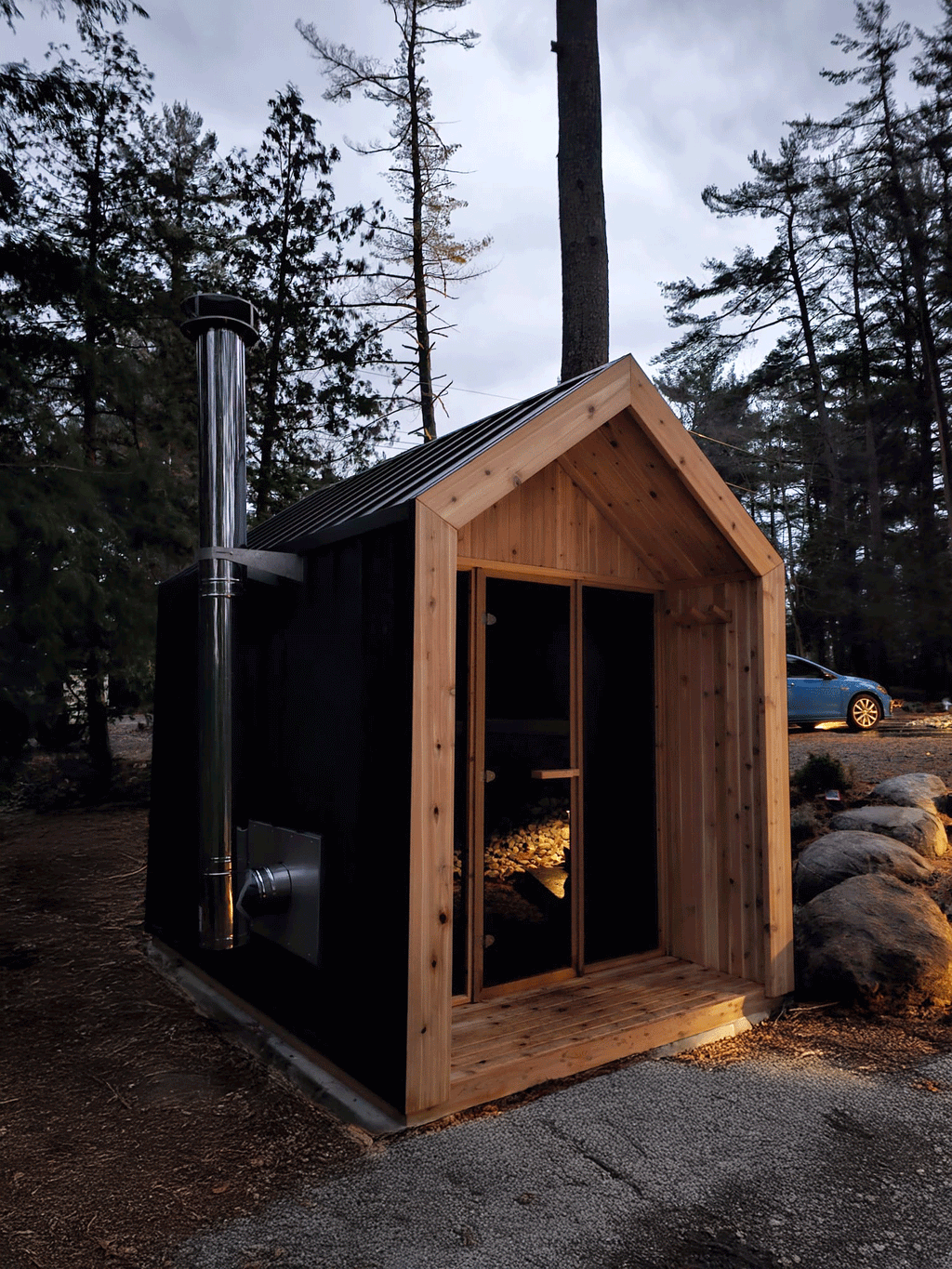 Hudson Sauna nighttime