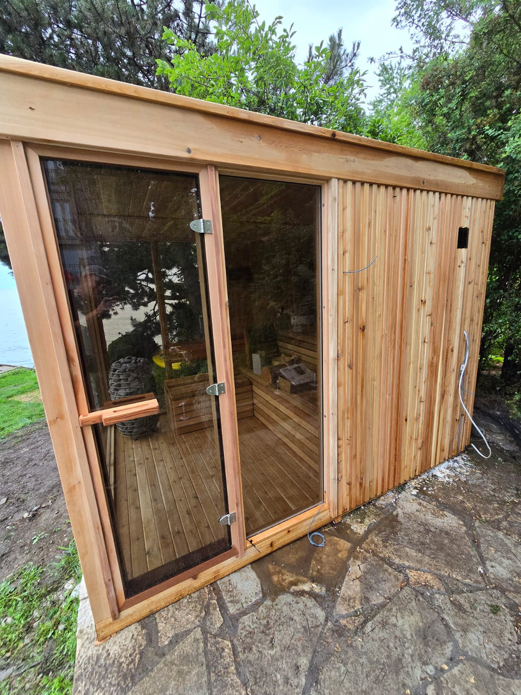 Orion Sauna villa siding side glass
