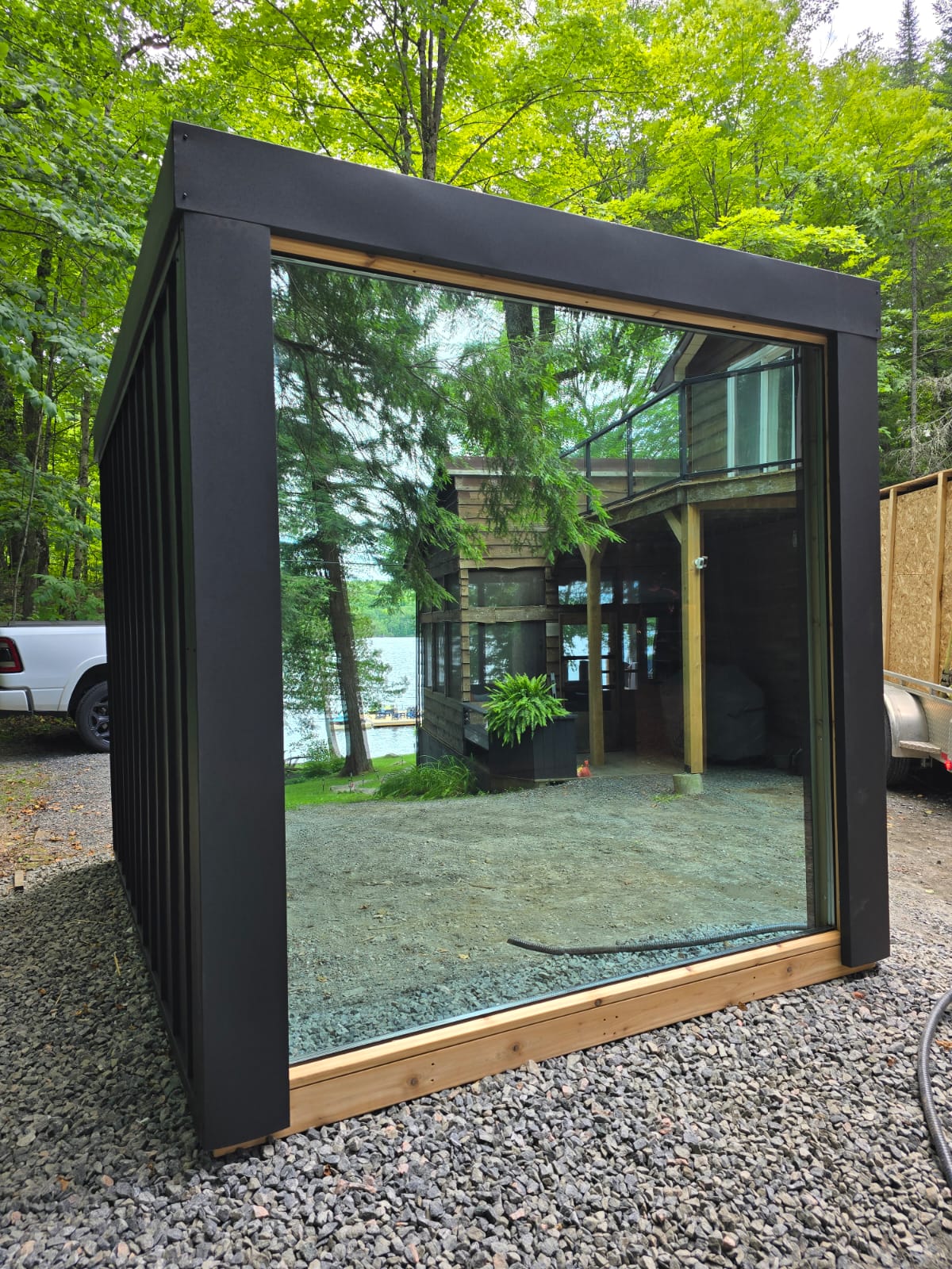 Pure Cube Neptun sauna mirror glass