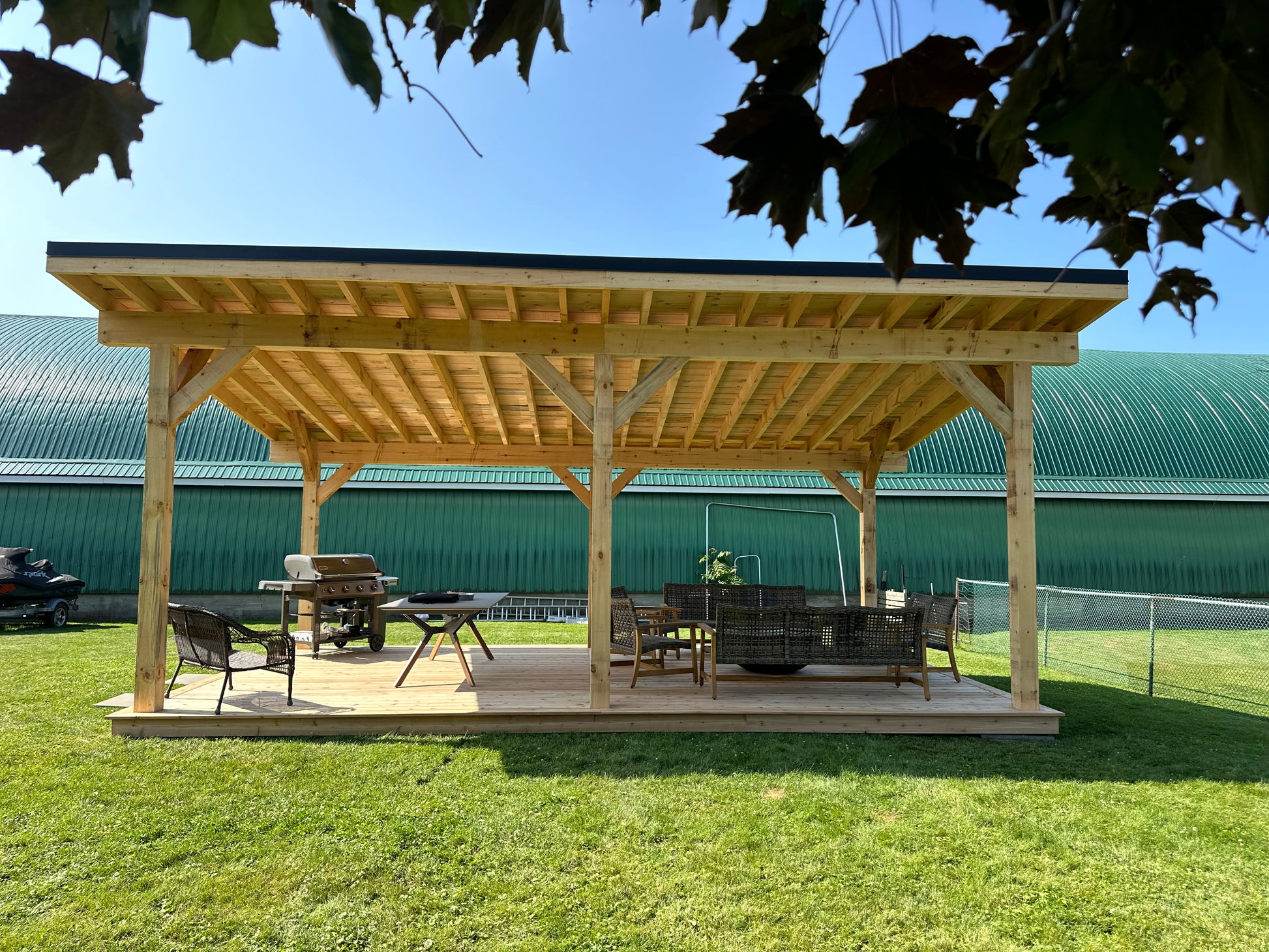 single slope timber pavilion