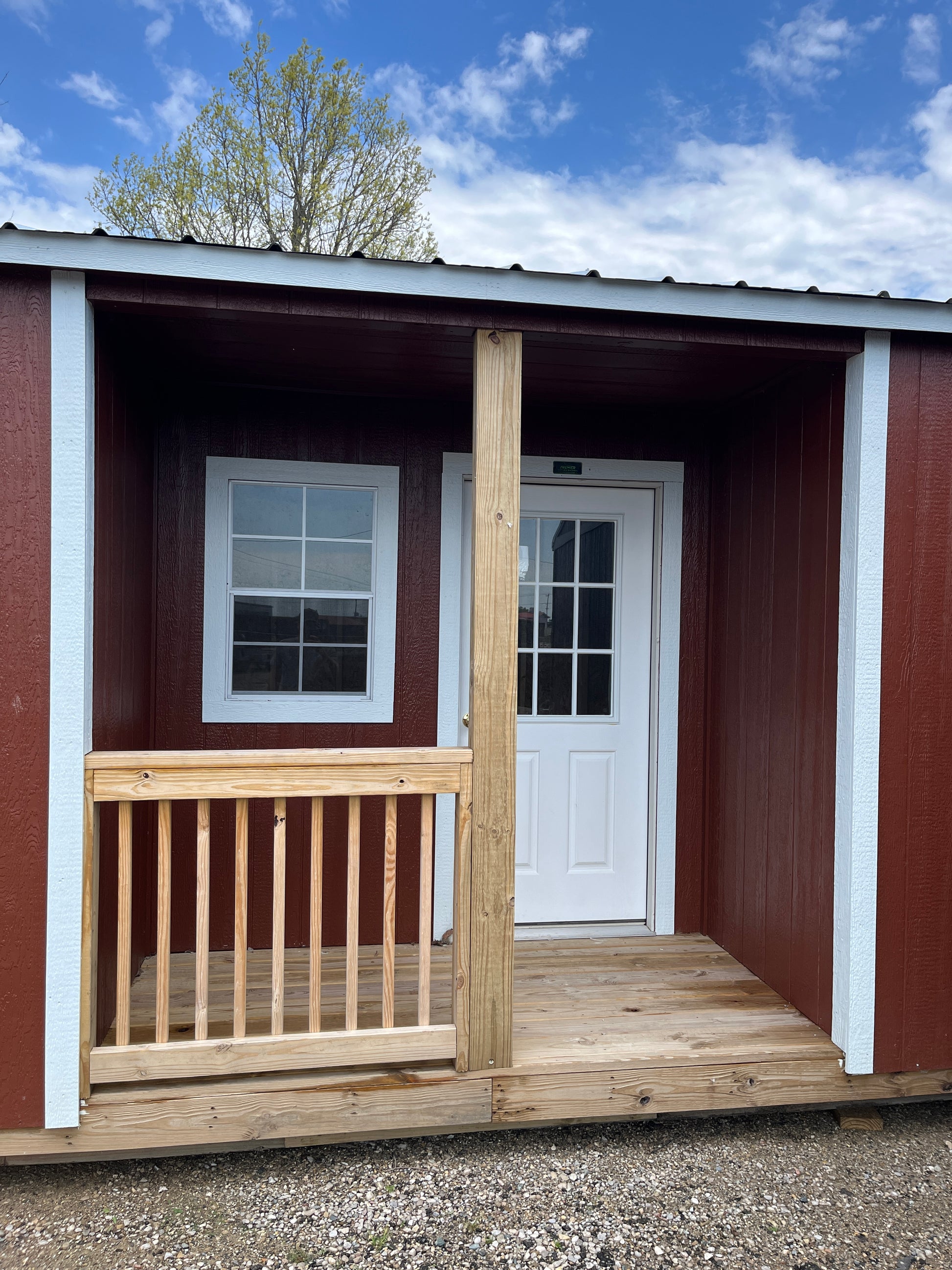 premier centre cabin bunkie red porch
