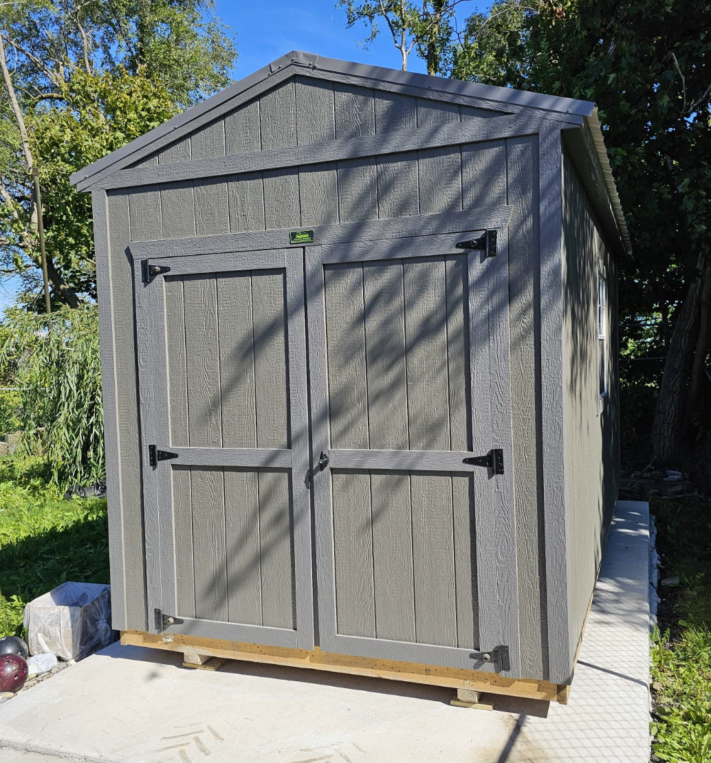utility storage shed gray