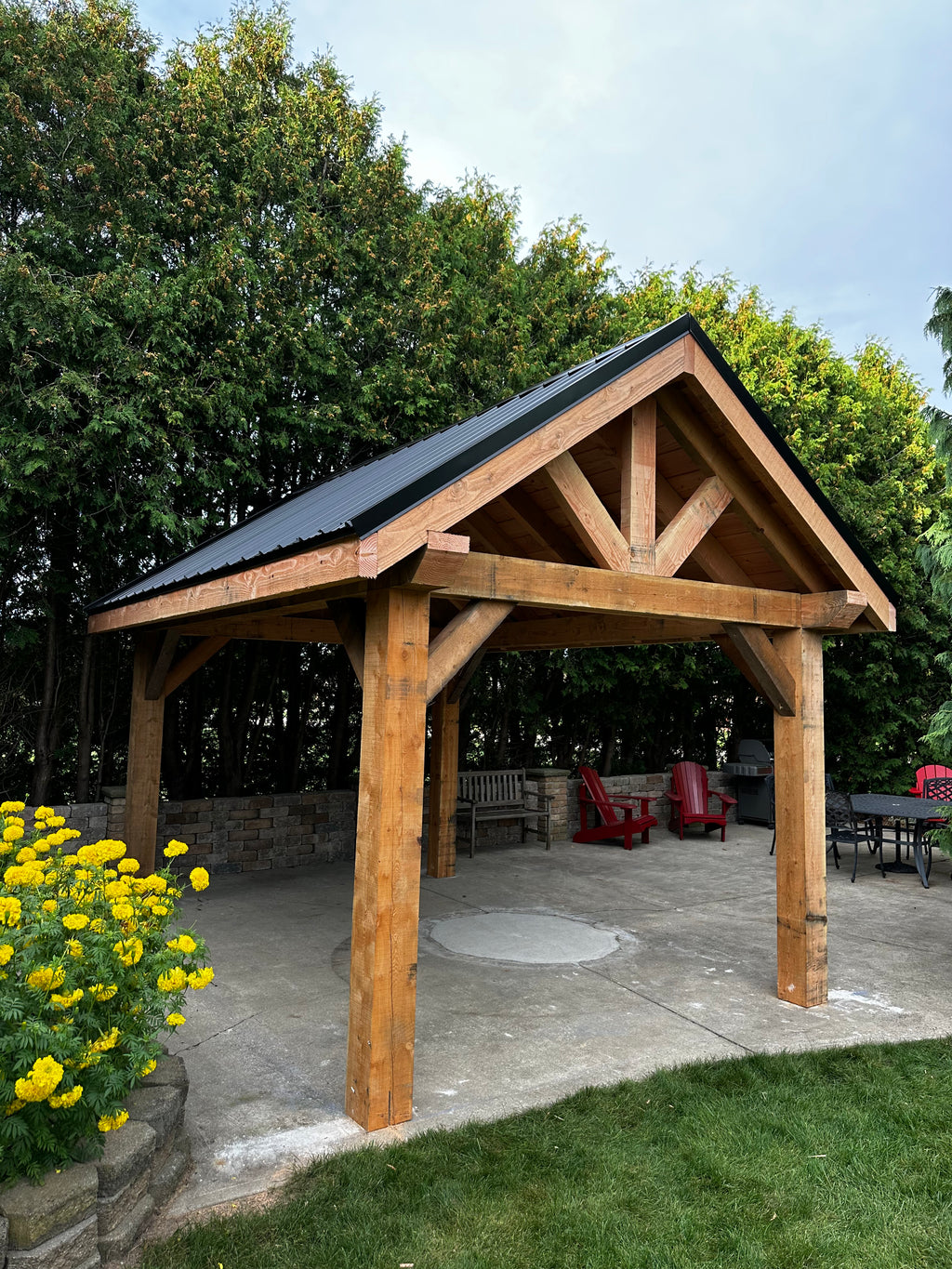 A-frame timber pavilion douglas fir