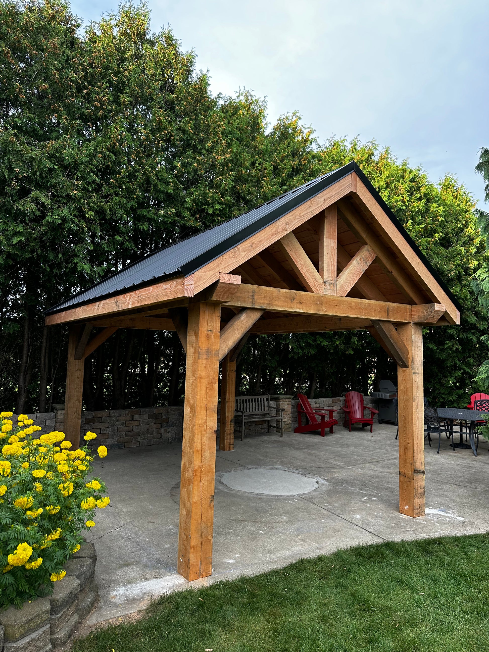 A-frame timber pavilion douglas fir