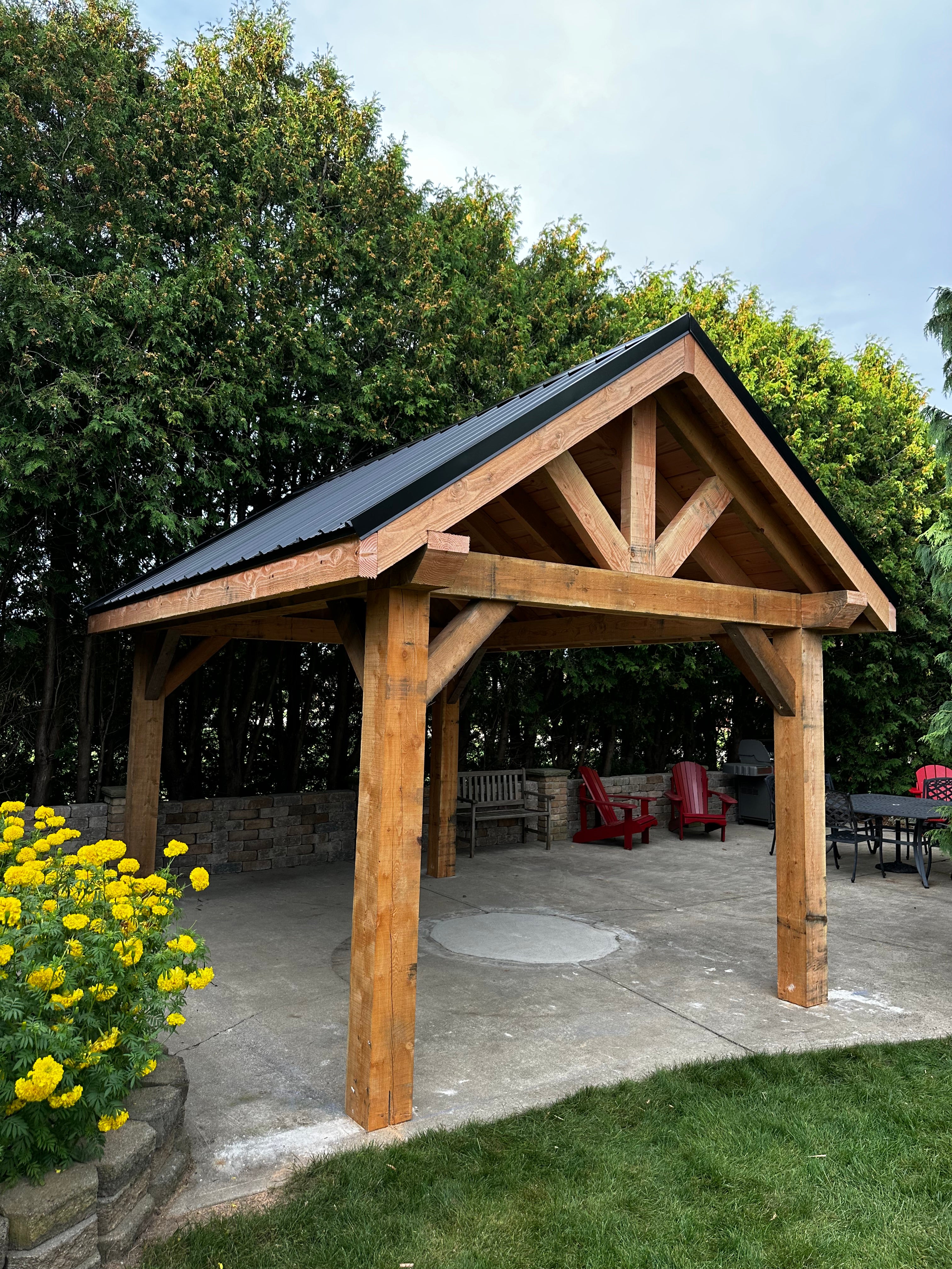 A-frame timber pavilion douglas fir