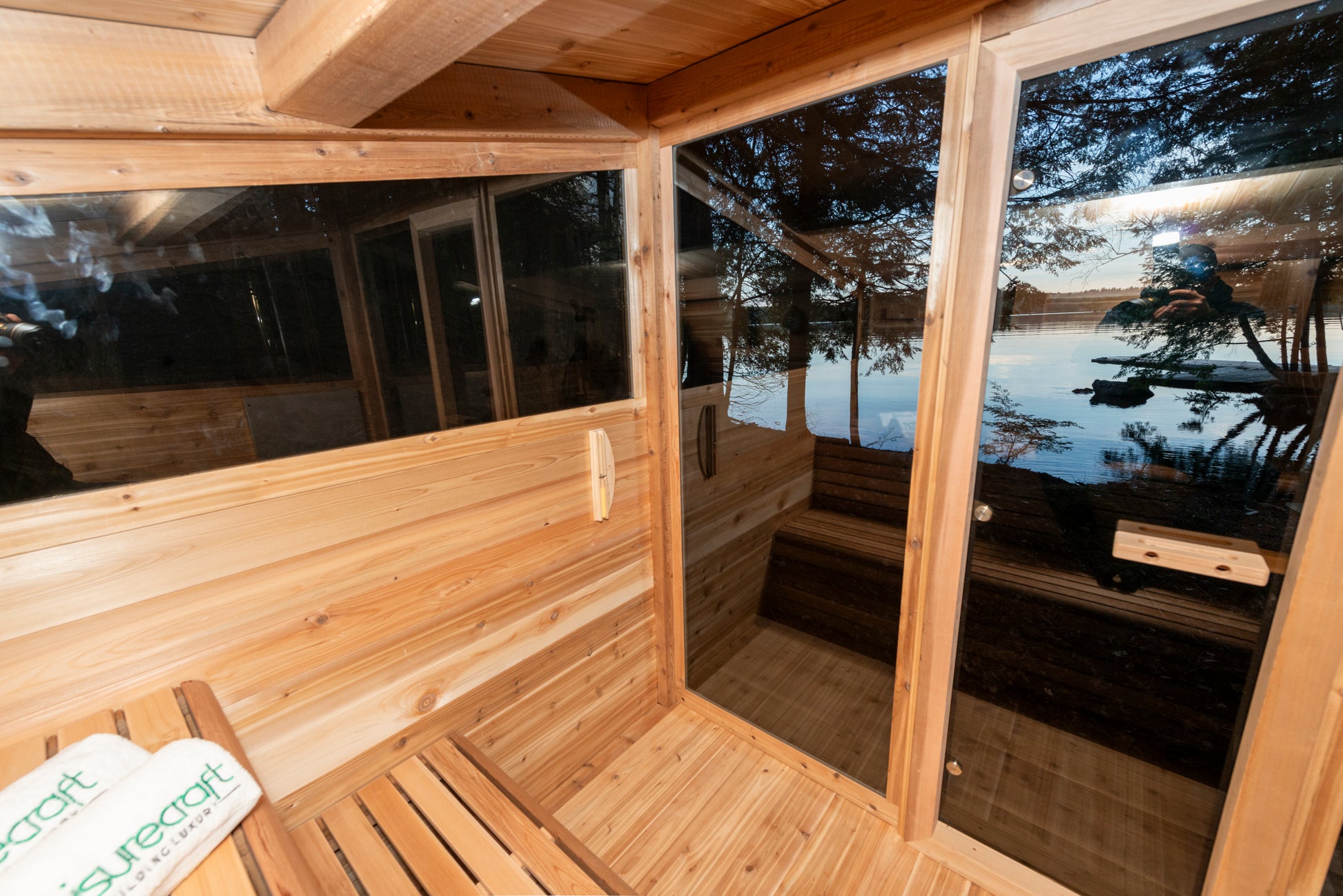 Mountain view sauna view