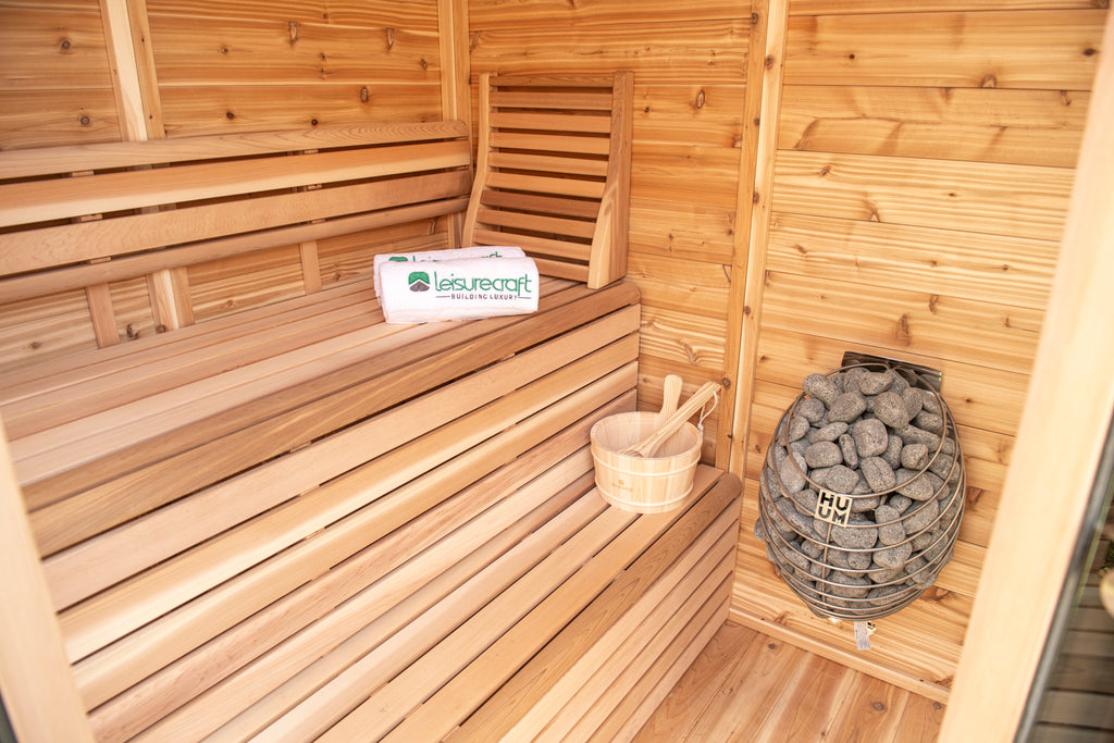 trinity pure cube sauna interior red cedar