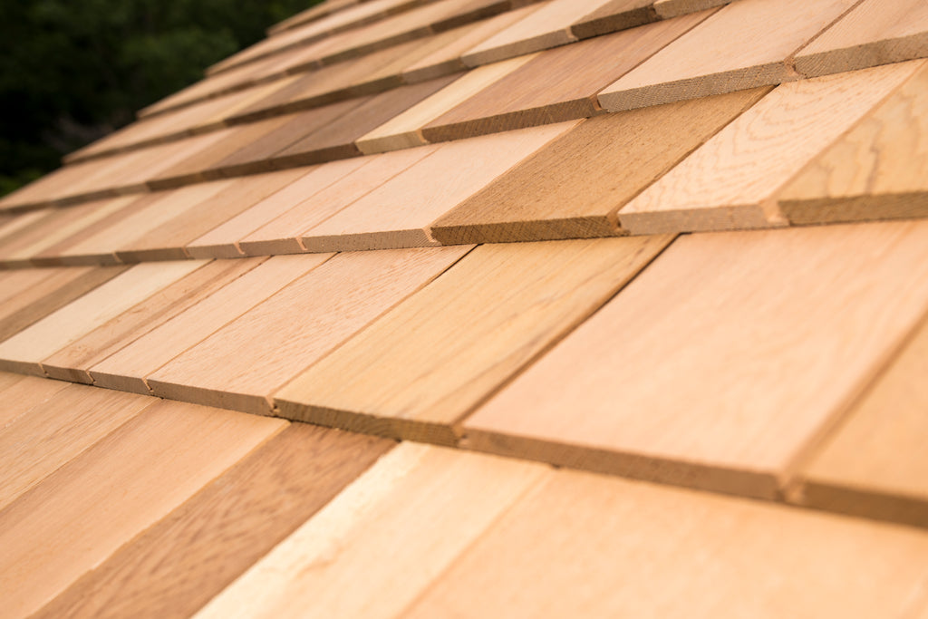 red cedar cabin sauna cedar shake roof