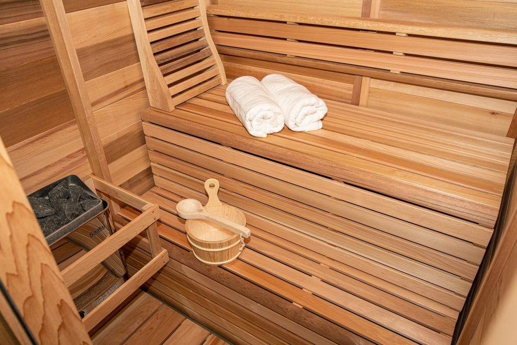 pure cube indoor sauna interor