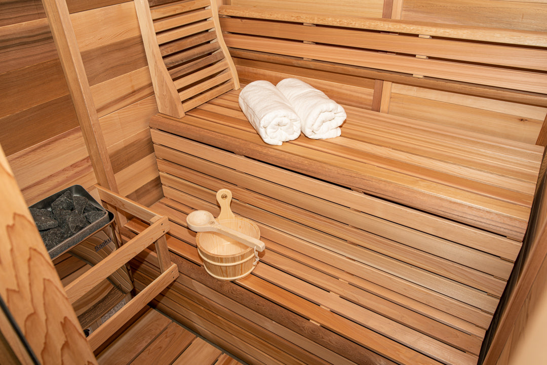 pure cube indoor sauna interor