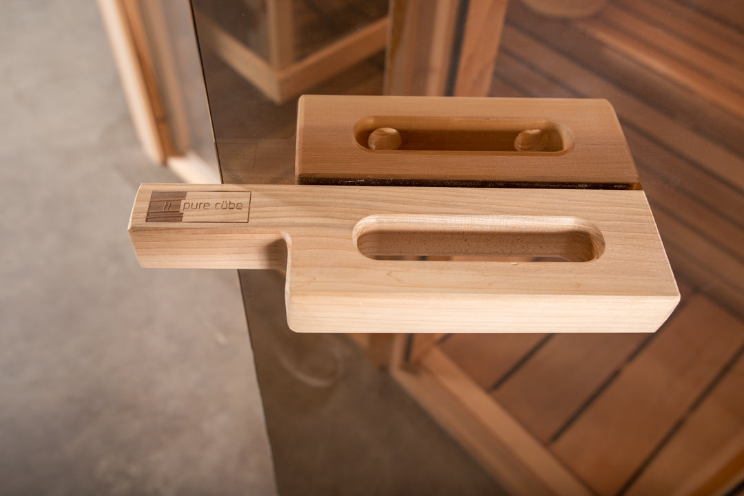 pure cube indoor sauna door handle