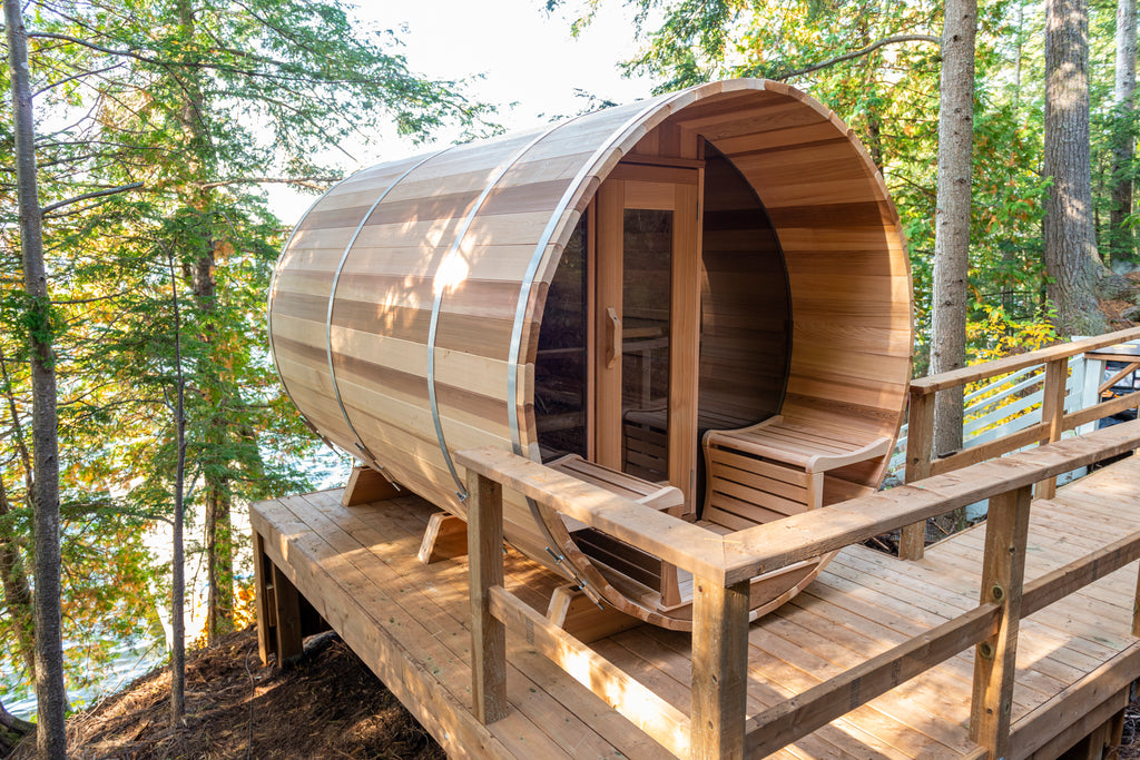 Red Cedar Half-Moon Barrel Sauna