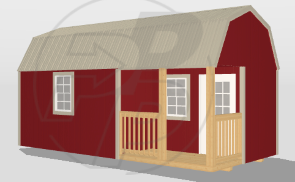 portable lofted barn bunkie cabin with porch