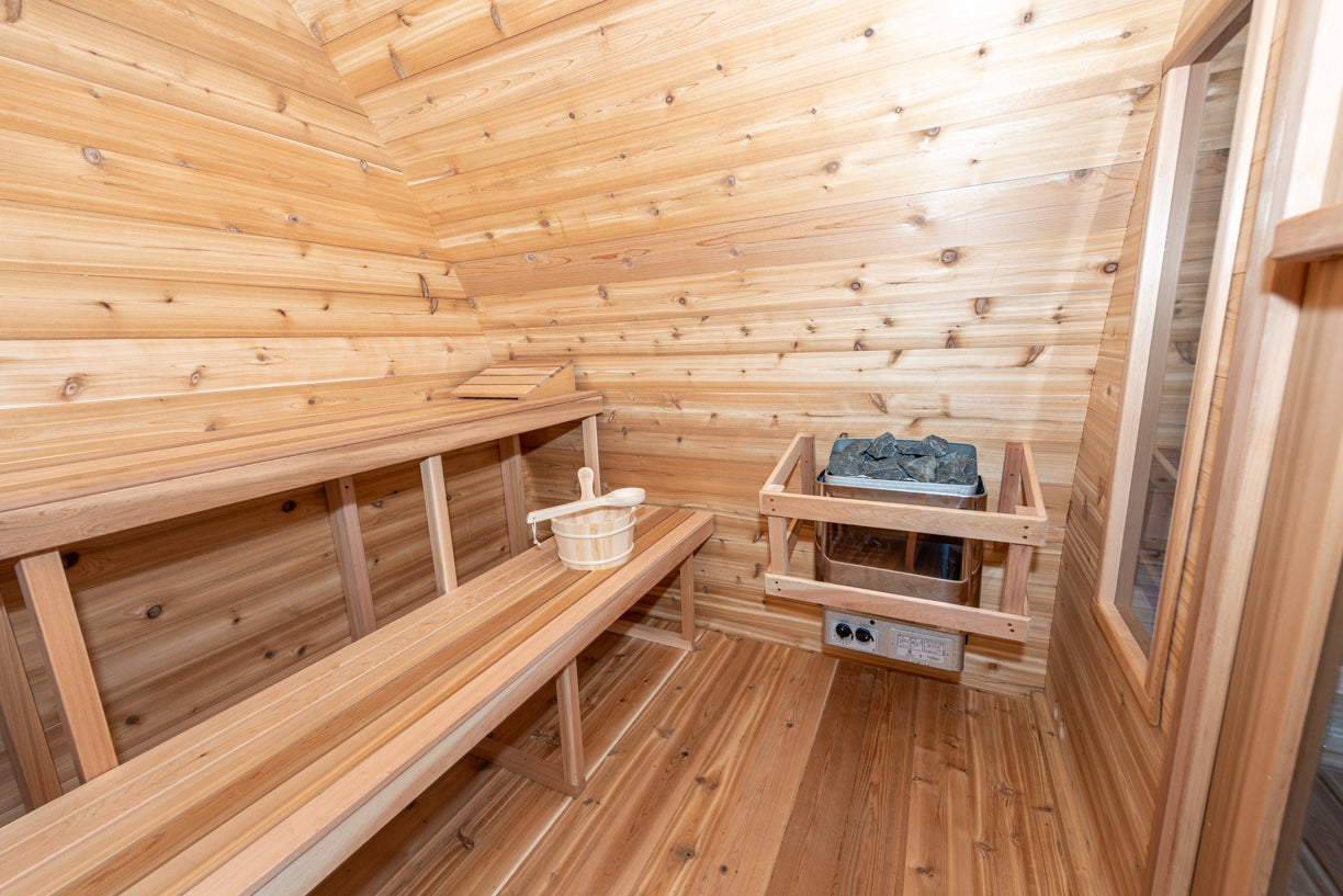 red cedar pod sauna electric heater