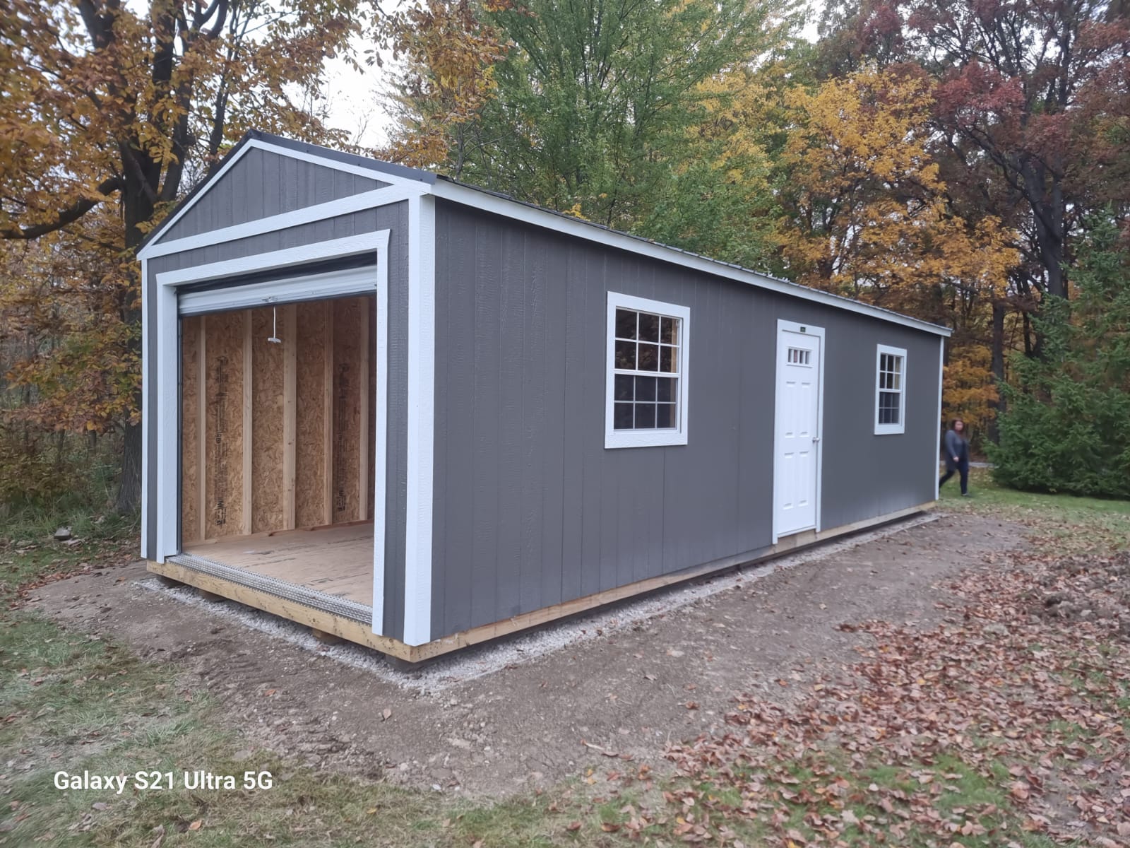 portable garage shed light gray