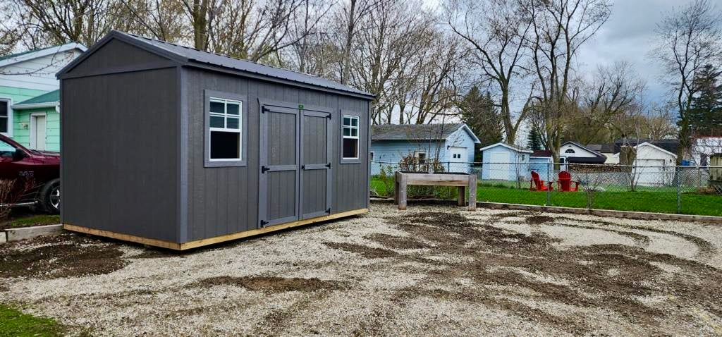portable side utility storage shed black