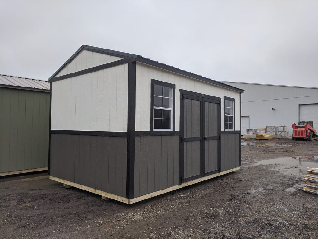 portable side utility storage shed dual tone