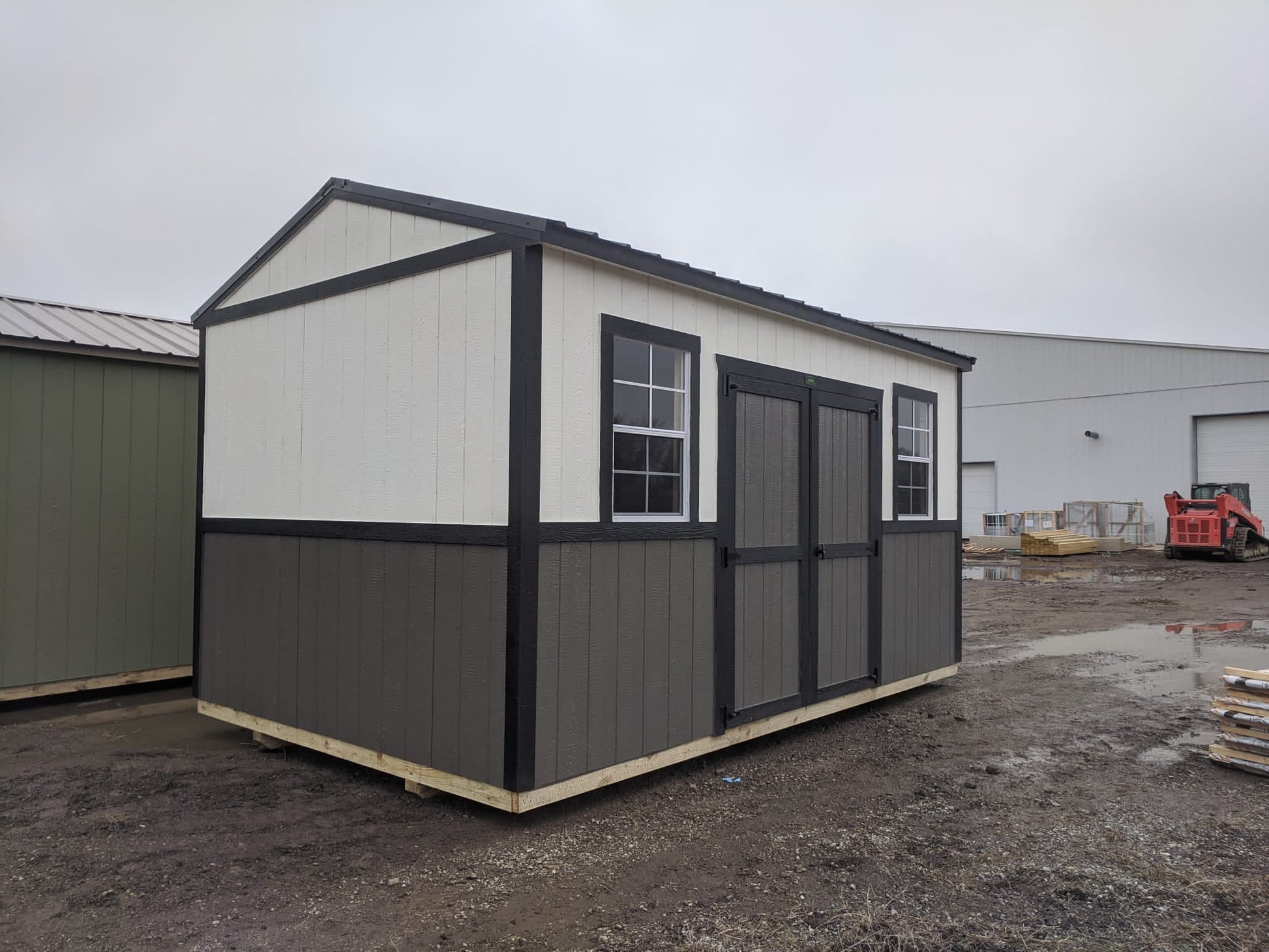 portable side utility storage shed dual tone